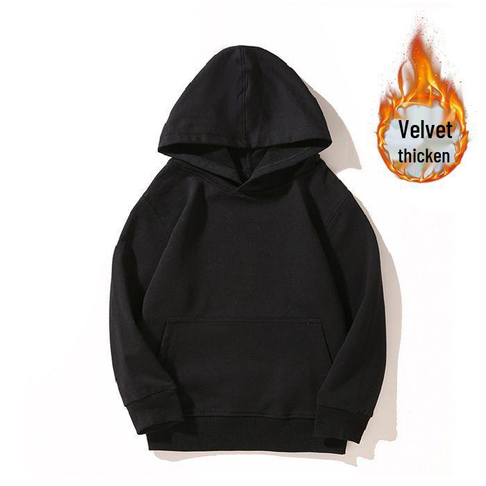 Kinder Kapuzenpullover Unifarben Rundhals - Sweatshirt aus gekämmter Baumwolle mit individuellem Logo