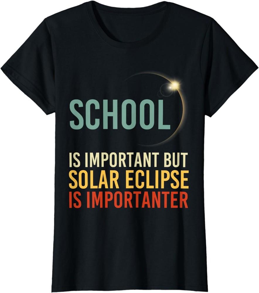 Solar Eclipse Shirt 2024 School Solar Eclipse Ladies  Crewneck T-Shirt Unisex T-Shirt L