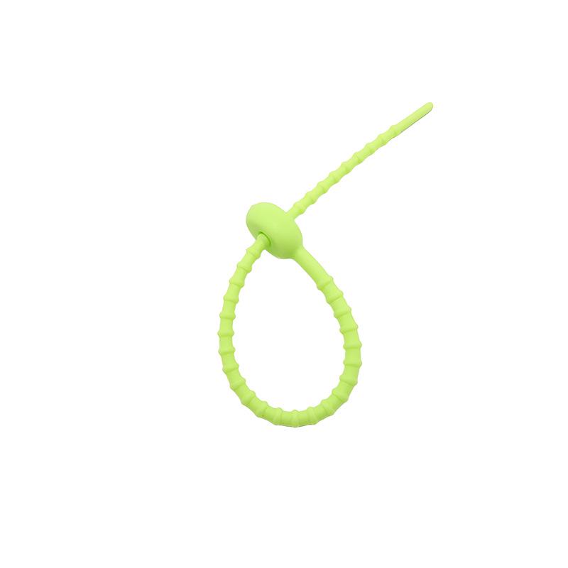 Multicolor TPR Silicone Zip Ties: Elastic Self-Locking, Reusable Cable Organizers & Keychain Pendants.