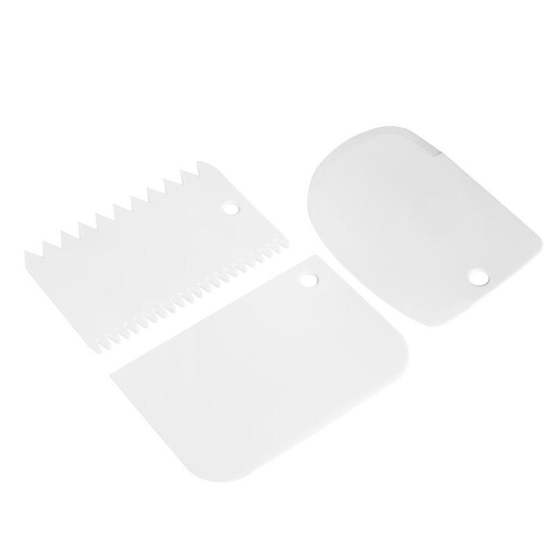 3pcs Plastic Cake Cream Spatula Dough Butter Batter Scraper Baking Tools for Home Baking Cutting Tools Kitchen Accessories
