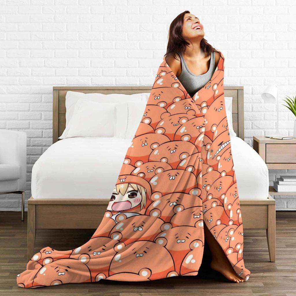 Himouto Umaru Chan Anime Flannel Blankets Super Soft Throw Blanket for Couch Chair Street Trend Bedspread Sofa Bed Cover