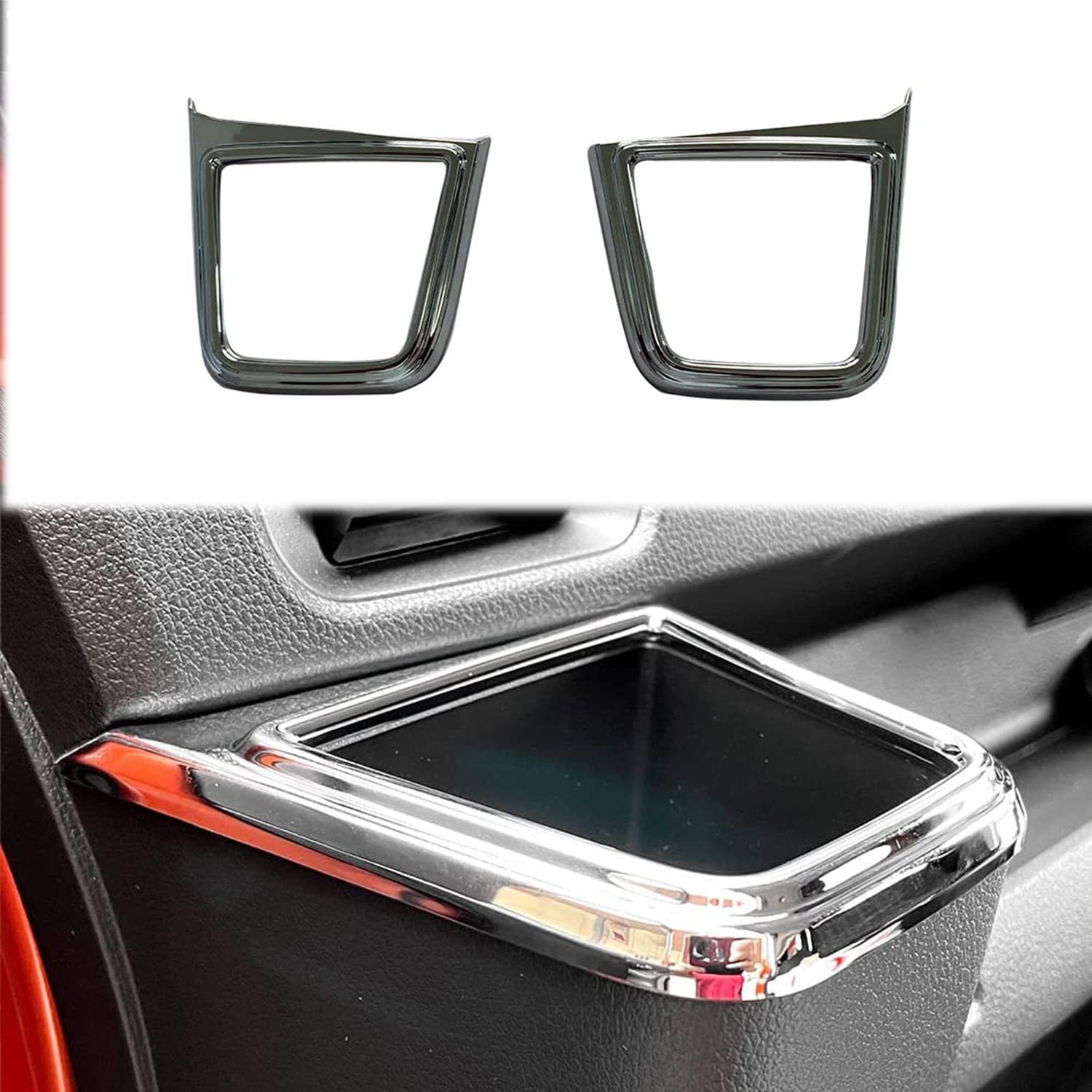 

HyoLebi Cup Holder Trim Covers for Daihatsu Atrai S700V/S710V & Hijet Cargo (Gloss Silver, 2PCS)