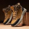 New Arrival Mens High Top Shoes Cowboy Leather Ankle Boots Non-Slip Outdoor Winter Hiking Botas Winter Plush Snow Boots Trainers