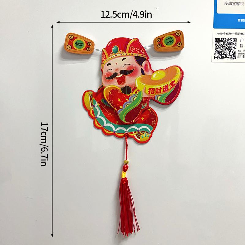 Chinese Latest Year Refrigerator Magnetic Sticker God Of Wealth Fridge Magnet Pendants  Horse Year Spring Festival Decoration
