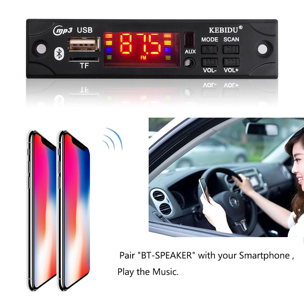 6-24V Bluetooth MP3 Decodificação Board Player MP3 Rádio Automóvel FM Bluetooth 5.0 Módulo de alto-falante Placa decodificadora de áudio Display colorido