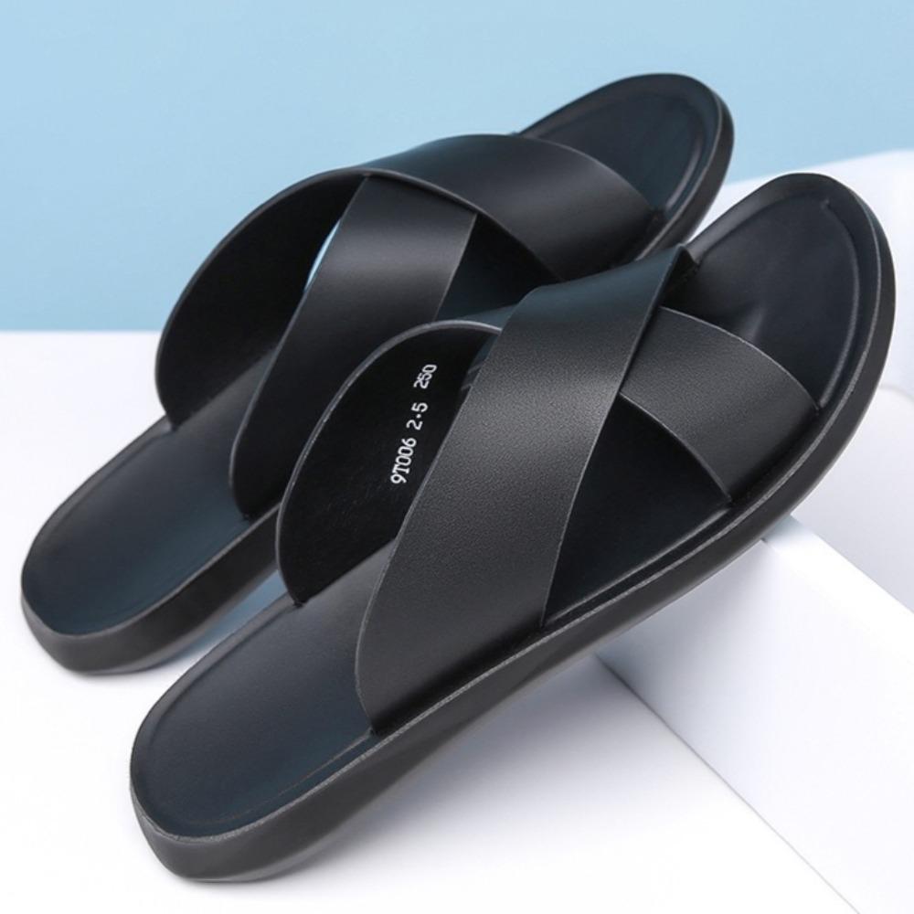 Herr Sommar Tofflor Utomhus Casual Strand Sandaler Herr Stor Storlek Tofflor Stor Storlek 47 48 Läder Sandaler Herr Platta Tofflor