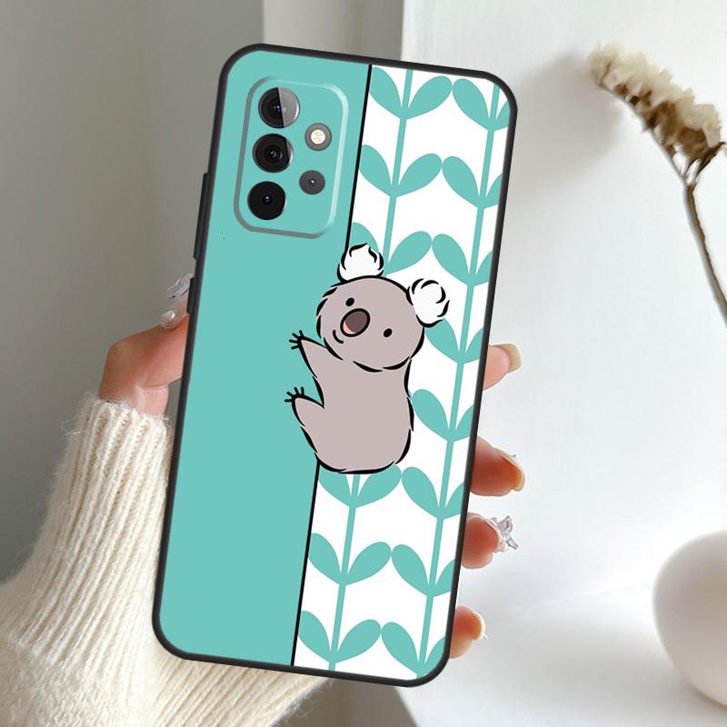 Cartoon Painting Animal Koala Case For Samsung Galaxy A16 A26 A36 A56 A55 A35 A15 A54 A34 A14 A52 A32 A12 A13 A33 A53 A17