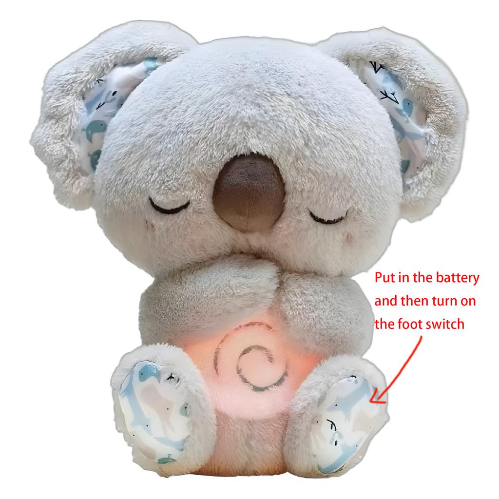 Cuddly Koala Plush Sleep Aid With Soft Glow Night Light Calming Music And Simulated Breathing Comforting Bedtime Comfort Toys