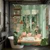 Botanical Studio With Plants And Sketchbook Shower Curtain Machine Washable All Season Waterproof Privacy Protection Quick Setup