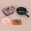 1/12 Scale Miniature Cookware Set Including Hot Pot Frying Pan Cover For Dollhouses Kitchen Accessories