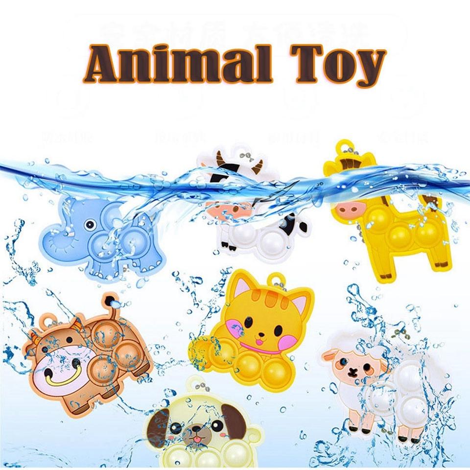 7/21 Piezas Juguetes Fidget con Forma de Animal Burbujas Pop-it Sensoriales Juguetes de Apretar Alivio del Estrés Oveja Gato Perro Blanditos para Niños Adultos