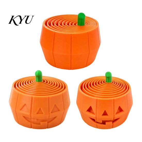 Creative Desk Ornaments 3D Printed Halloween Pumpkin Fidget Toy, Retractable Spiral Stress Relief Eco Friendly Pla Toys Ornament, Flexible PLA Sensory