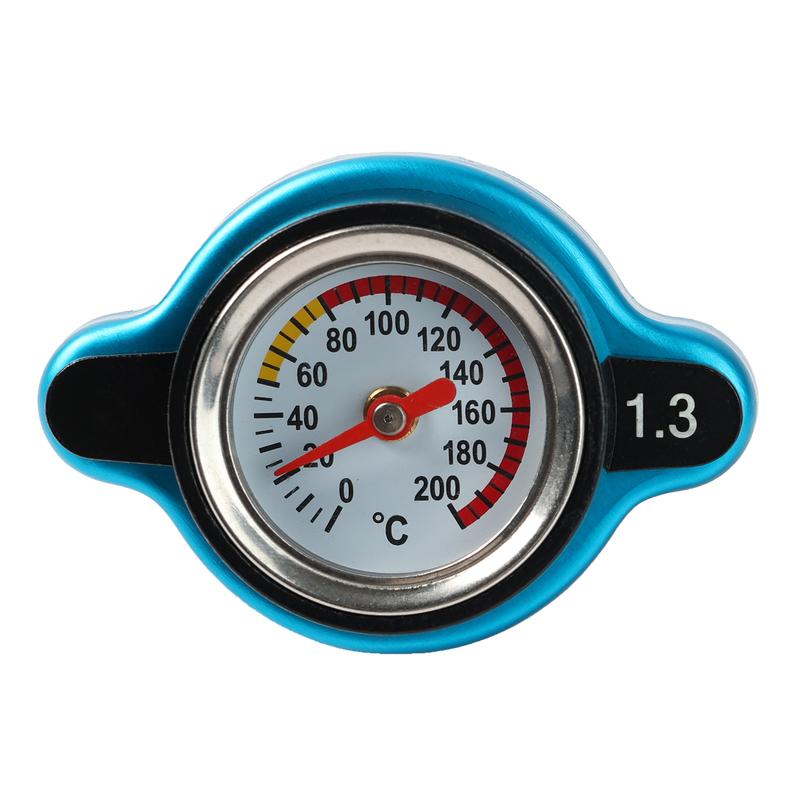 Safe Thermost Radiator Cap Tank Cover Water Temperature Gauge New 1.1 Bar 15.6Psi Big Head Updated DIY Black For Motorcycle Car