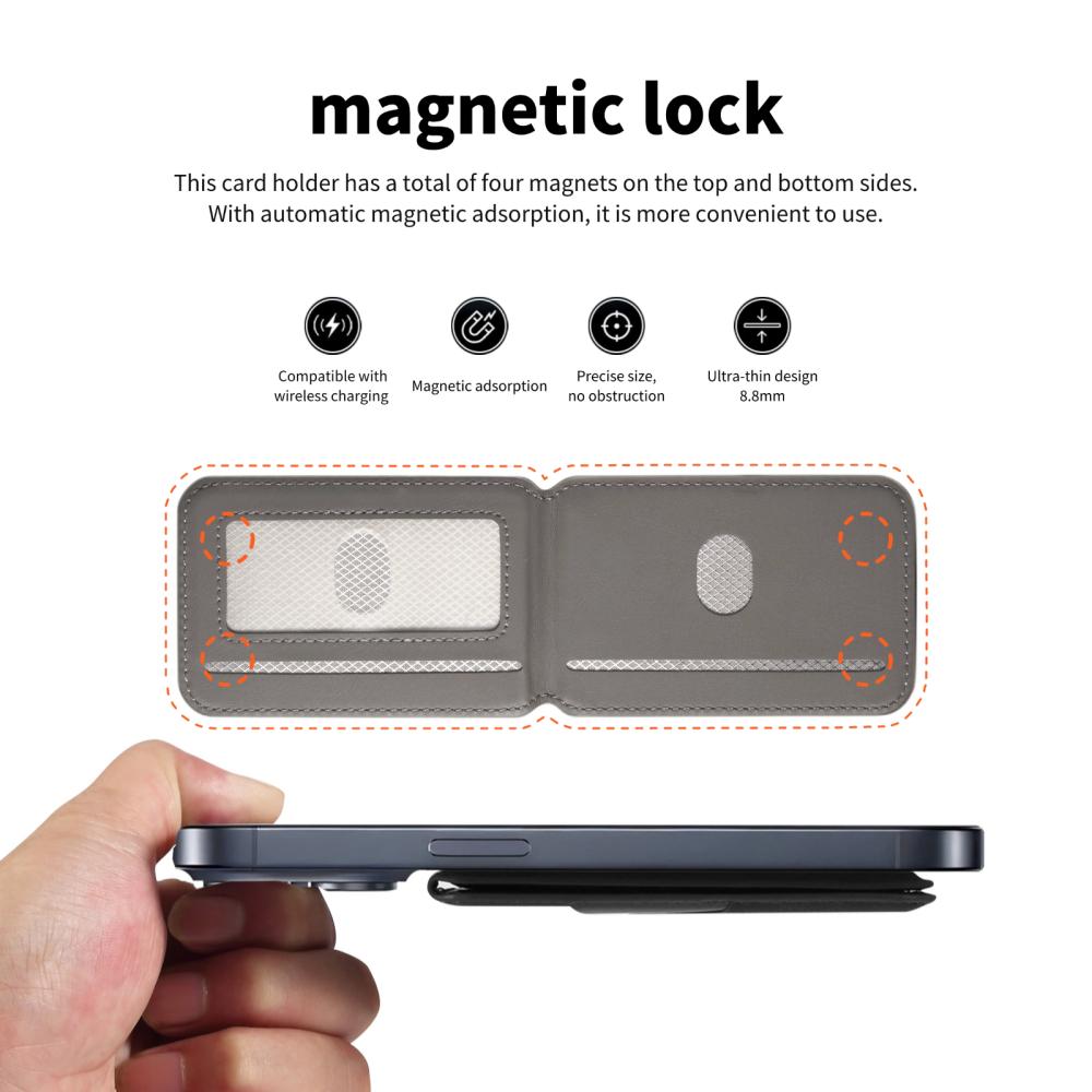 Luxury Leather For Magsafe Magnetic Wallet Slot Card Holder Phone Stand For iPhone 17 Pro Max 16 15 14 Bank ID Card Bag Cover