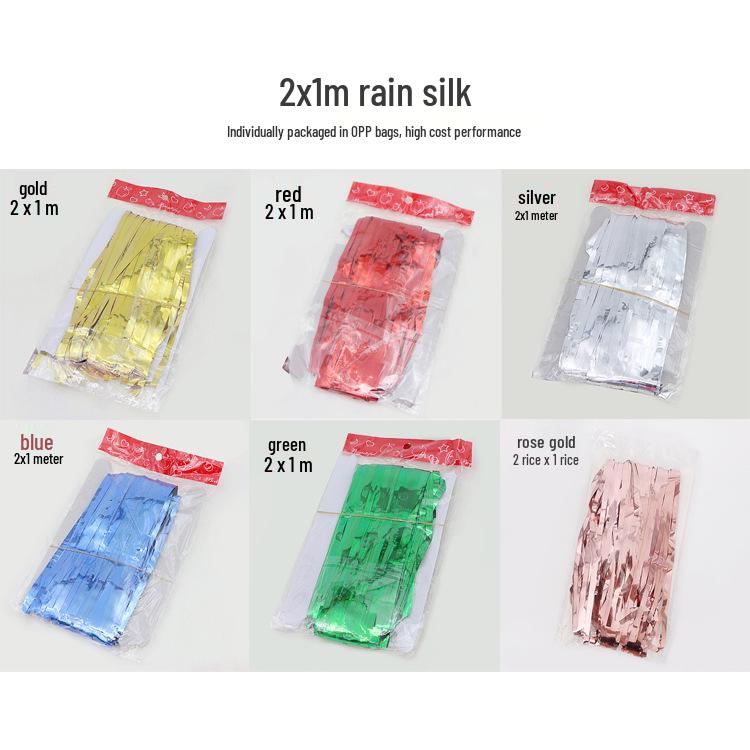 2x1m Gold Tinsel Fringe Curtain for Parties, Weddings & Photos