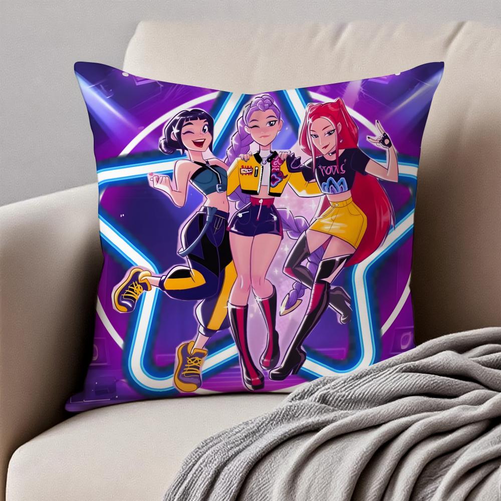Popular Virtual American Band HHUNTRX Cushion Cover Pillowcase Antidustmite Invisible Zipper Short Plush Sofa Cushion