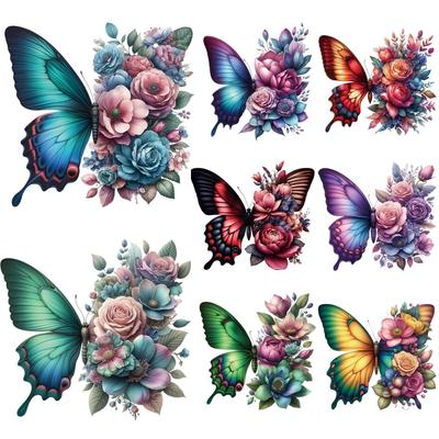 Cartoon Schmetterling Aufbügler Hitzetransfer Aufkleber Tier Einfach zu Drucken Kleideraufkleber Hoodies T-Shirt DIY Thermopatch
