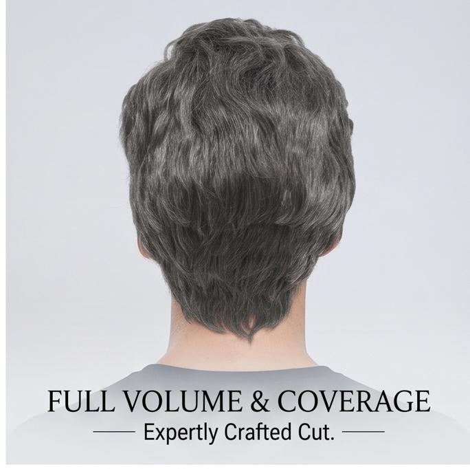 Men's Short Gray Layered Realistic Wig, Heat Resistant Synthetic Hair with Adjustable Breathable Cap for Daily & Casual Wear
