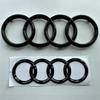 203a 4-Ring logo ABS Silver/Black Car Hood Front Bonnet Grill Rear Trunk Emblem Badge Sticker For  A3 A4 A5 A6 A7 Q2 Q3 Q5 Q8 TTa203