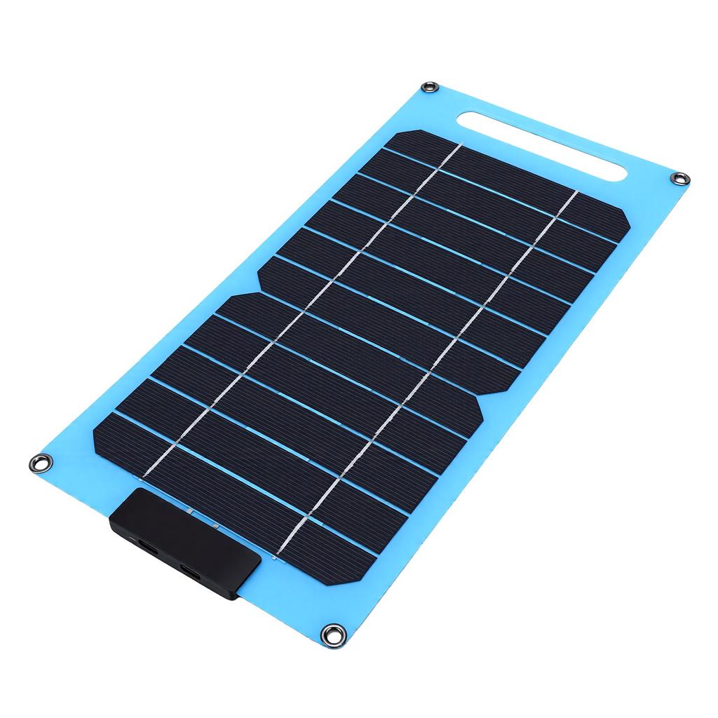 30W Solar Panel Monocrystalline Silicon Solar Phone Charger with Dual Type C Ports Handle for Outdoor Camping Hiking