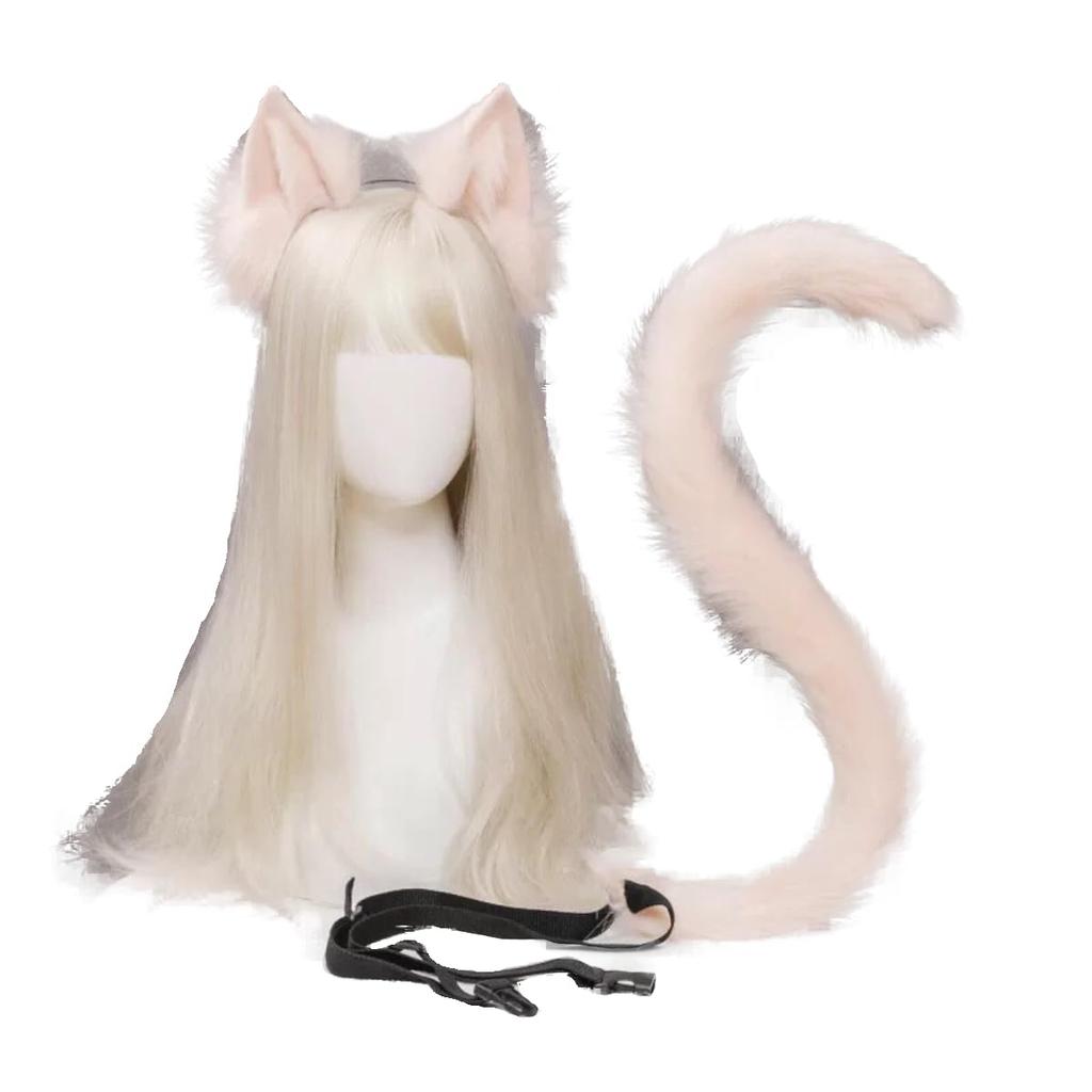 Fox ears and tail fox and wolf fox fluffy for cosplay cultural school unisex [TatickCuftumes] set, ears, tail, tail, tail, handmade, accessories,