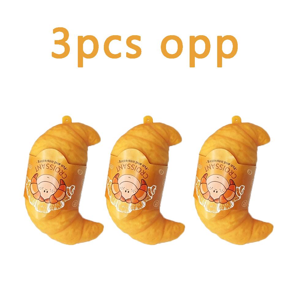 In Stock Novelty Croissant Bread Stress Toys Lifelike Food Stress Relief Squishies Cute Soft Flour Pinch Toy Funny Squeeze Gifts