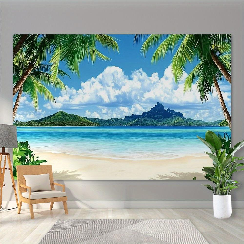 Polyester tropical beach background suitable for seasonal changes in photo backgrounds for parties and gatherings