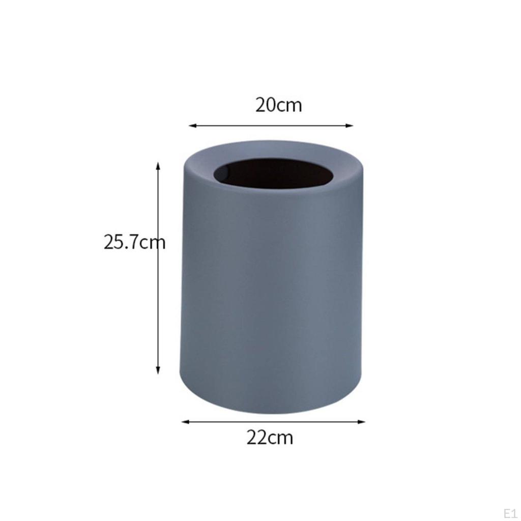 Pattumiera Minimalista Finitura Satinata Rotonda con Apertura Superiore Facile da Pulire