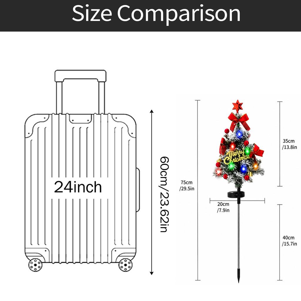 Powered Christmas Tree Stake Light for Outdoor Garden Yard Decoration