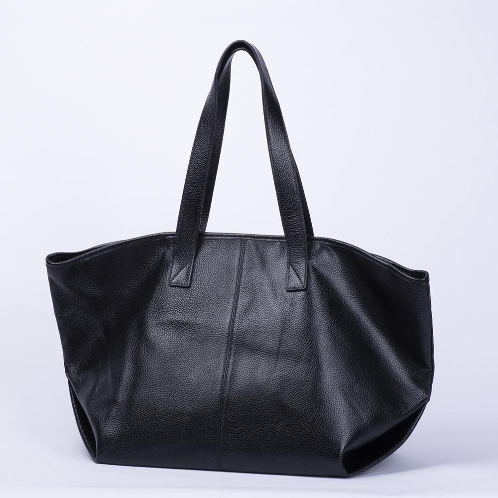 Natūralios odos minkšta moteriška rankinė, didelės talpos moteriška pečių rankinė