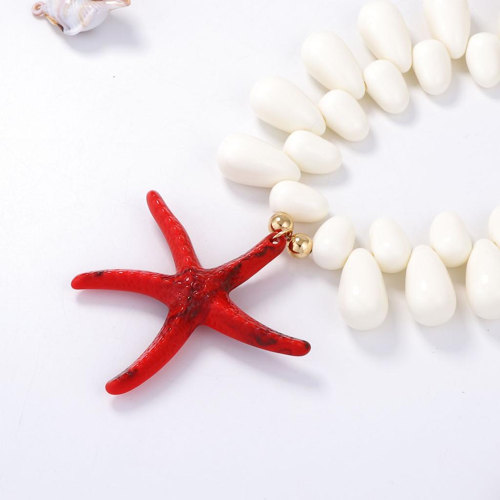 Ocean Leisure Vacation Style Colorful Exaggerated Starfish Pendant Necklace