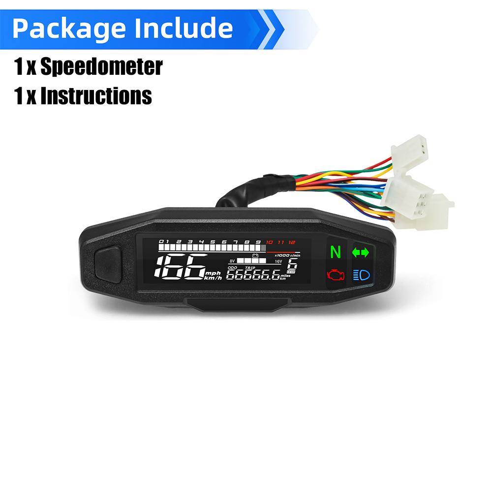 Universal Motorcycle LCD Digital Speedometer Odometer AD Mini Tachometer Dashboard Instrument Panel Meter Motorcycle Accessories