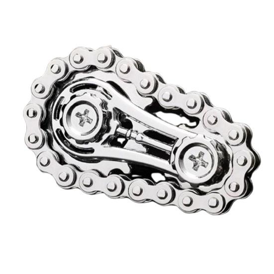 Gear Chain Fidget Spinner Toy Stress Anxiety Relief Zinc Alloy Gear Fingertip Toy Home Office Worker Relaxation Spinning Gear Chain Desk Toy