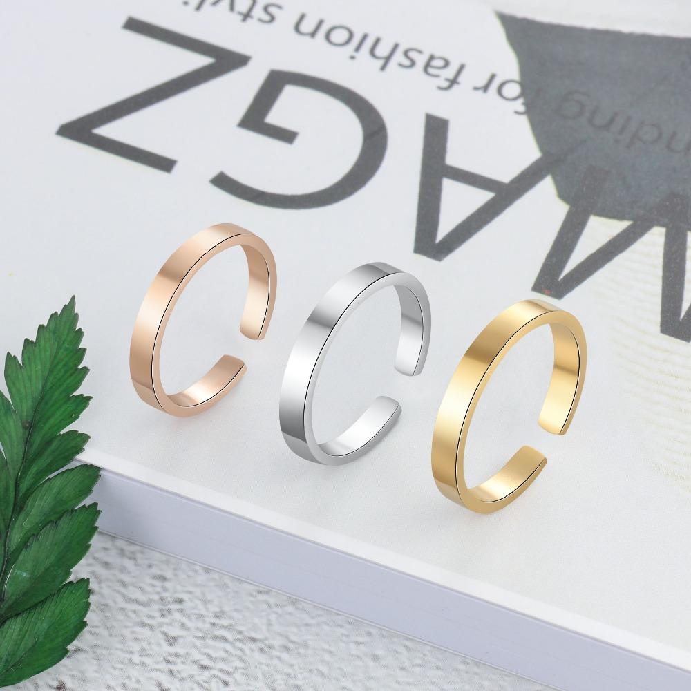 Personalized Finger Ring Stainless Steel Jewelry Adjustable Modish Stylish 3 Women Colors Rings Custom Name Charm Anniversary Bridal Wedding Occasion
