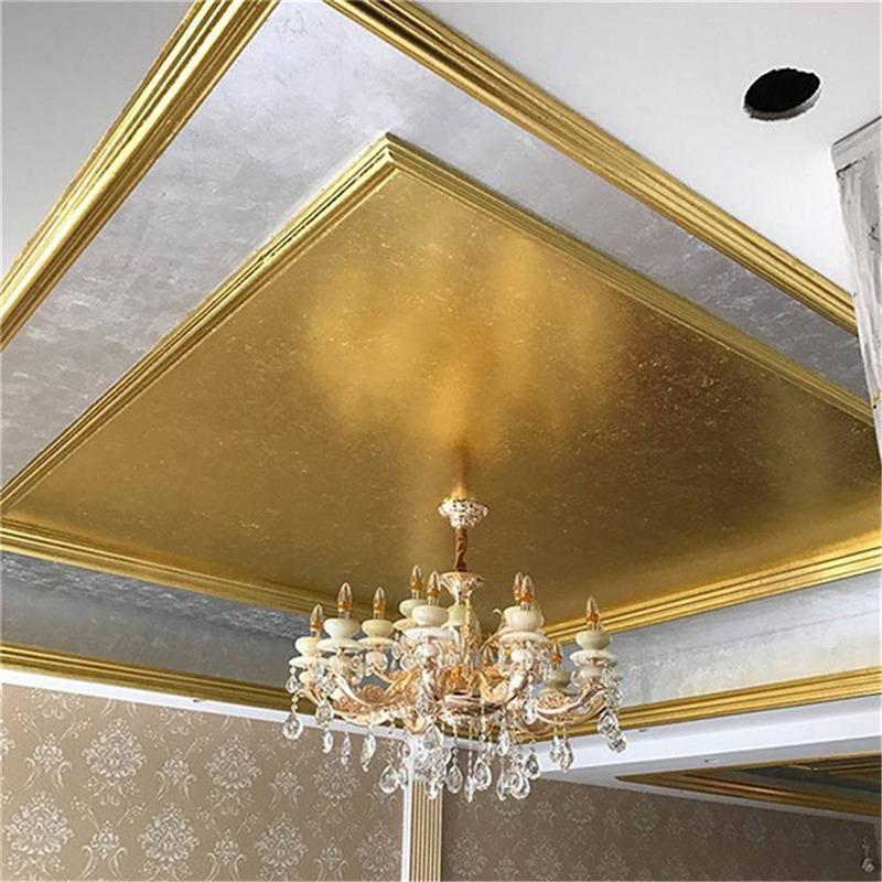 100PCS 24K Gold Leaf Gold Foil Sheets For Decoration Facial Cover Arts Crafts Paper Home Gold Foil Gilding