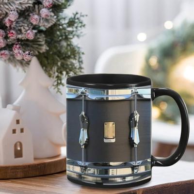 Mug Tambour Noir Amusant 11oz Tasse à Café Tambour Céramique Rétro Batteur