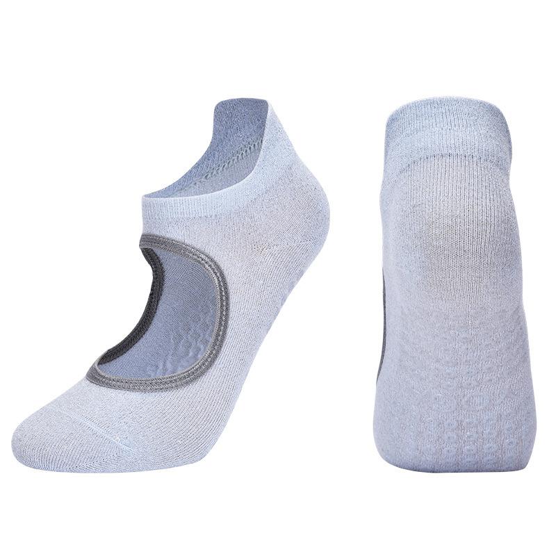 

Женские носки для йоги и пилатеса с открытой спиной, профессиональные противоскользящие дышащие спортивные женские носки до щиколотки для балета и танцев US 5-11 EU35-40