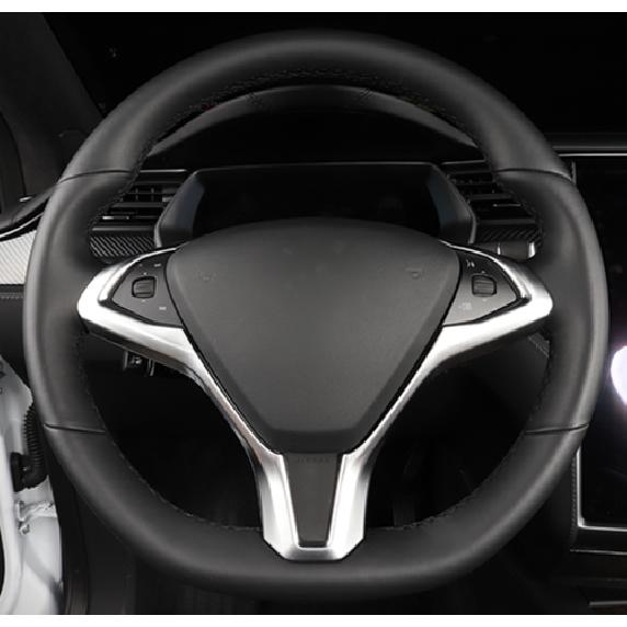 ABS Chrome Steering Wheel Frame Cover Trim For 2017- Tesla Model X 1pcs