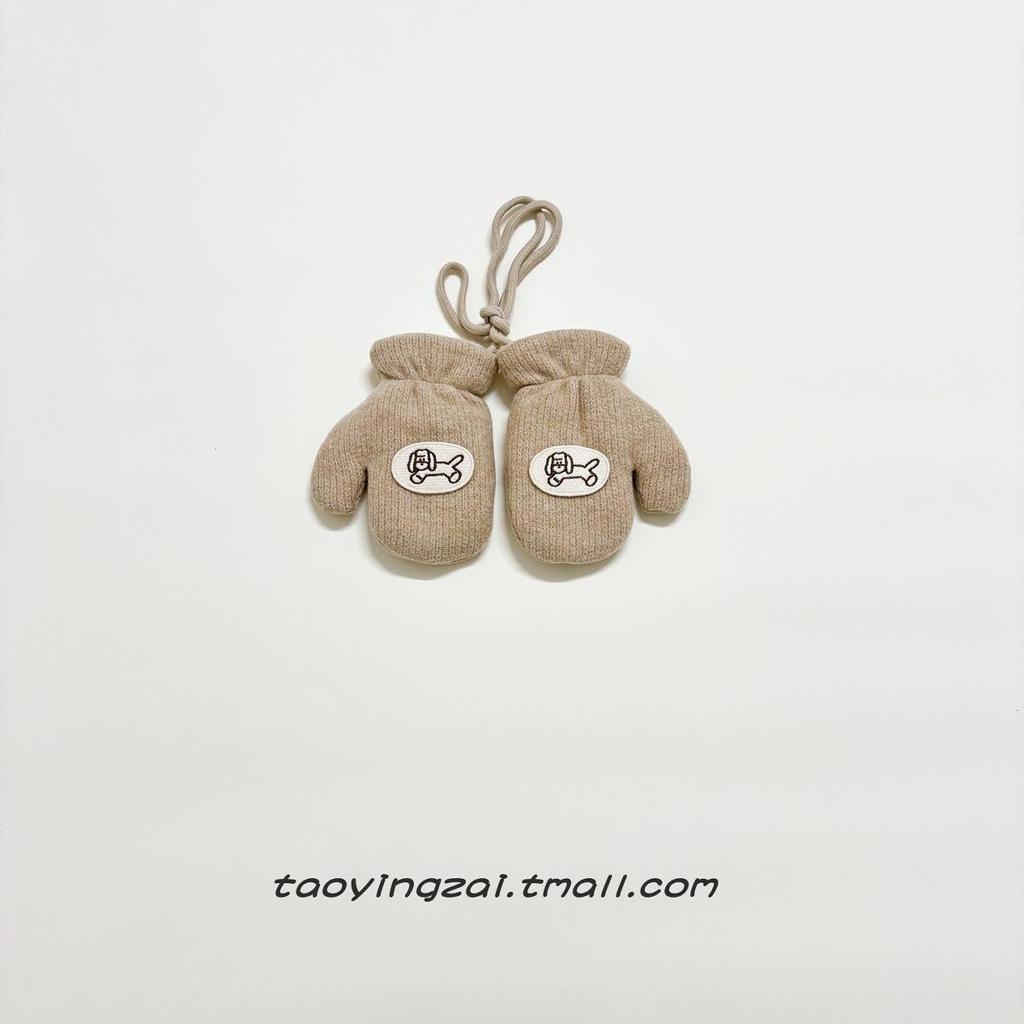 Children's Cute Korean Style Winter Mittens - Warm, Fleece-Lined, Windproof for Boys & Girls