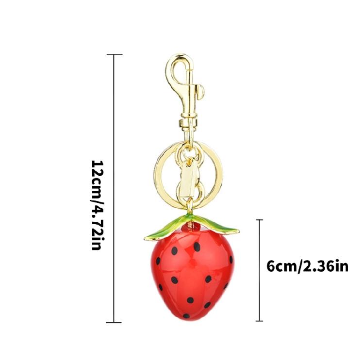 Fashion Strawberry Bag Charm Keyring Accessory Metal Key Pendant Alloy Texture Perfect for Decorating Purse and Backpack