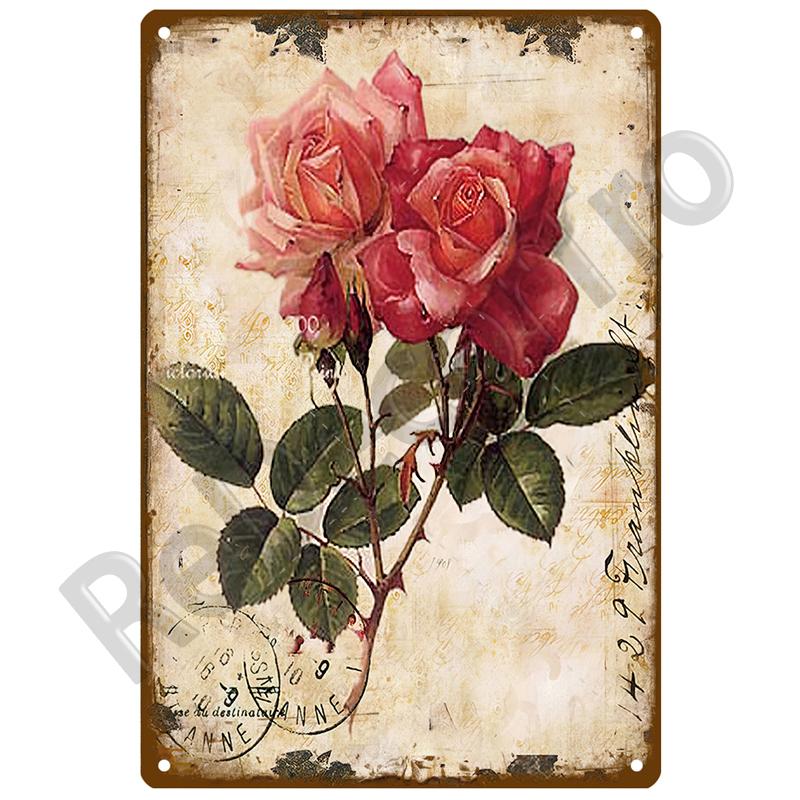 Garden Flower Rules Metal Sign Vintage Metal Plaque Plates Decor For Pub Bar Home Wall Decor Art Tin Signs Flower Poster Gift