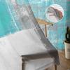 Oil Painting Abstract Geometric Aqua Blue Sheer Curtains for Living Room Decoration Window Curtains Kitchen Tulle Voile Curtains