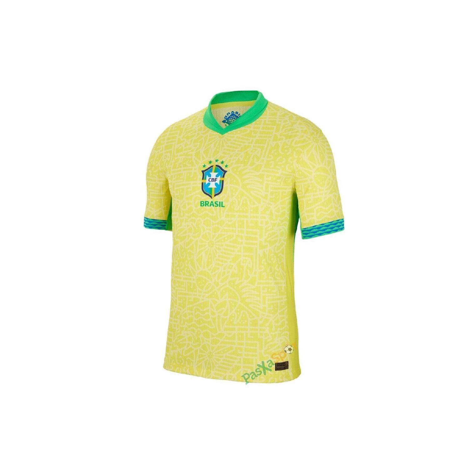 

Professional Imported Quality Slim Fit Cupa America 2024 Brazil Home Player Version Jersey S чистый