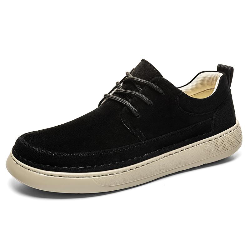 Hot Sale Mens Suede Leather Casual Shoes Soft Sole Lace-up Oxford Shoes Leisure Walk Male Sneakers Lightweight Driving Footwear