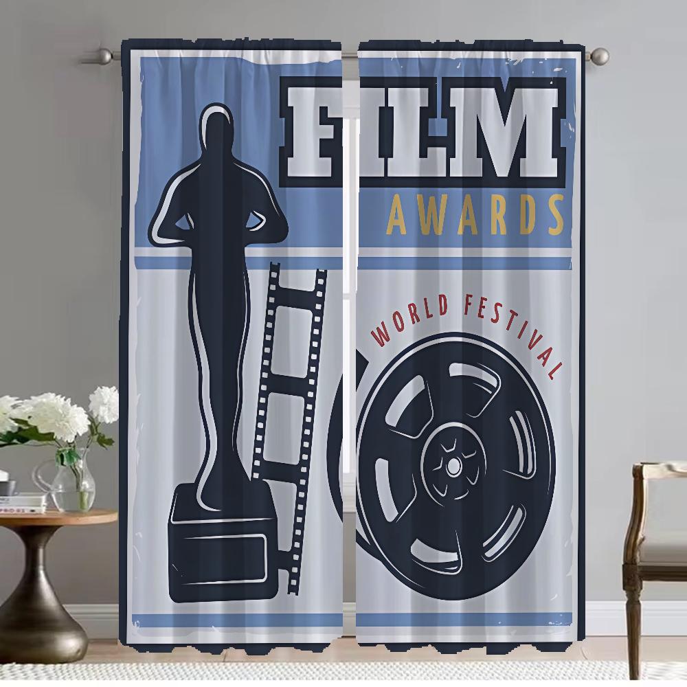 

Киношторы для гостиной Шторы для комнаты 2-панельные Шторы для домашнего интерьера Разделение Хэллоуин Украшения Оттенки Кухня W50xH70cmx2pcs-CL