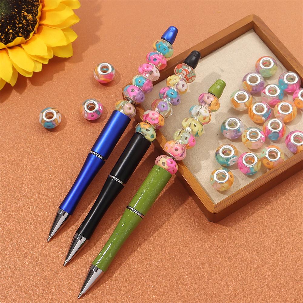 30/50/100pcs Resin Large Hole Bead Lighting, European Craftsmanship Bead Spacer Bead DIY Jewelry Bracelet Necklace Earring Jewelry Production