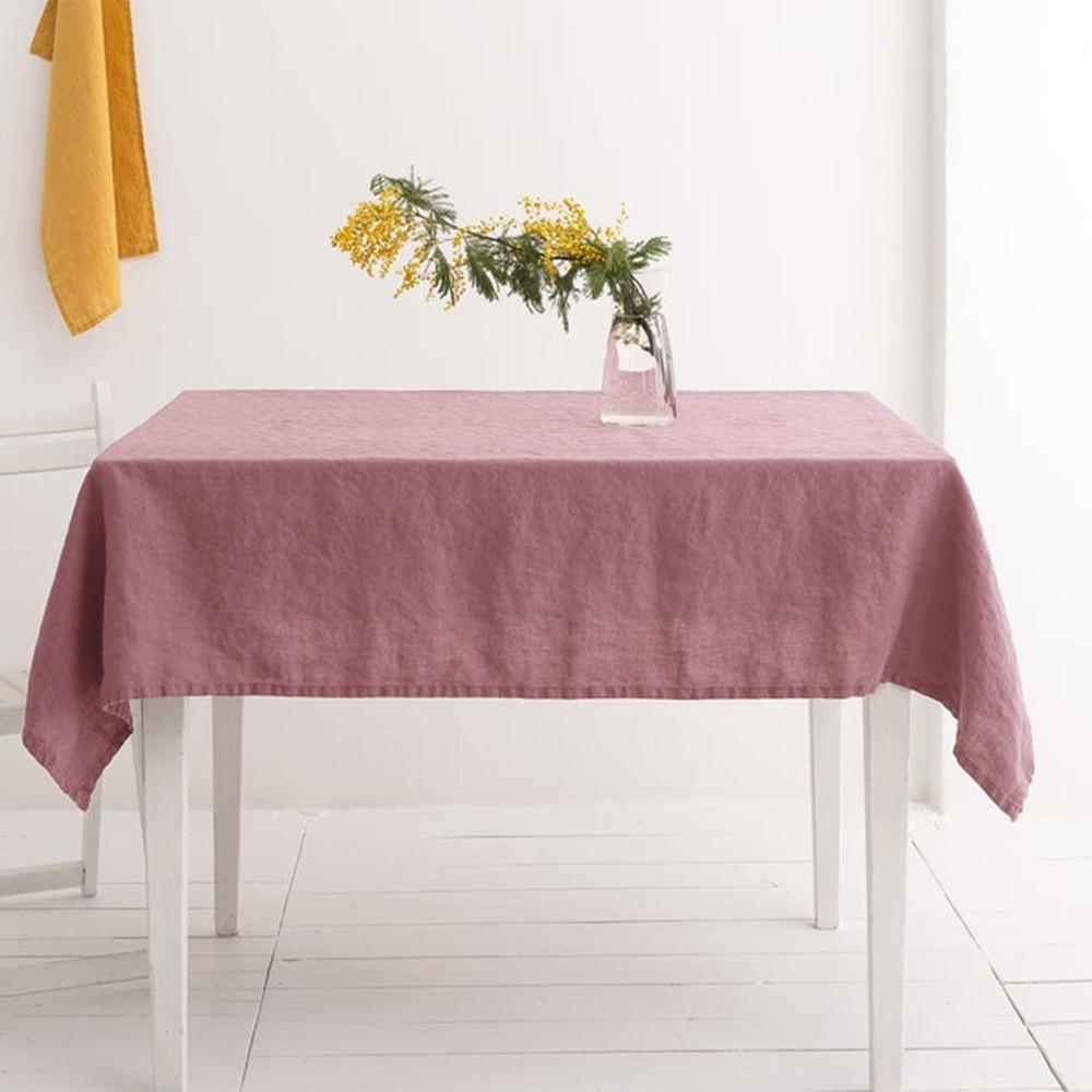 Natuurlijk Rechthoekig 100% Puur Linnen Tafelkleed Europese Vlas Linnen Tafelhoes voor Huis Eetkamer Feest Vakantie Keuken Decoratie 90x90cm