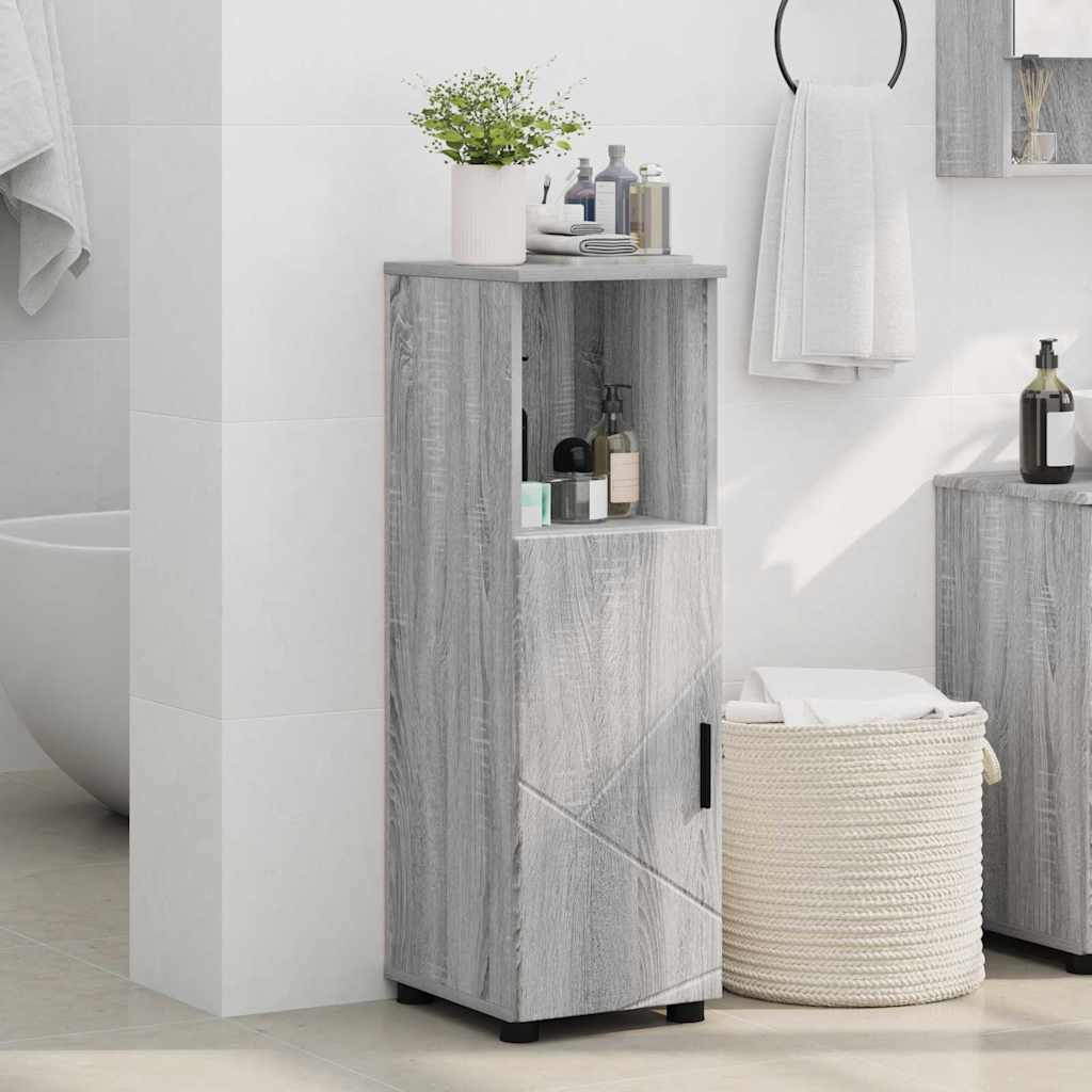 Bathroom Cabinet with Storage Grey Sonoma 30 x 35 x 95 cm