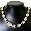 Rhinestone Coffee Bean Cuban Thick Chain Hip Hop Necklace Alloy Craft Minimalist Element Unisex Street Shooting Fashion Jewelry
