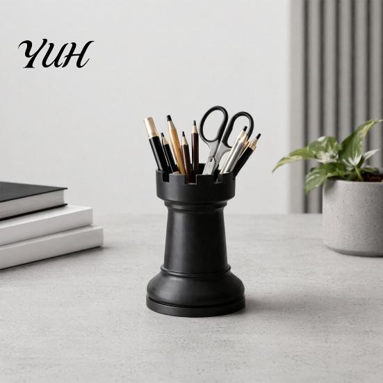 Office Desk Storage Chess Pen Holder, Makeup Brush Organizer, Minimalist Decor, Multifunctional Organizer for Holder Pens Brushes Dried Flowers,